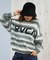RVCA/ニット セーター クルーネック ロゴ ボーダー グラデーション RS BIG RVCA KNIT BF044-651 ルーカ レディース ムラサキスポーツ