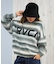 RVCA/ニット セーター クルーネック ロゴ ボーダー グラデーション RS BIG RVCA KNIT BF044-651 ルーカ レディース ムラサキスポーツ