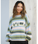 RVCA/ニット セーター クルーネック ロゴ ボーダー グラデーション RS BIG RVCA KNIT BF044-651 ルーカ レディース ムラサキスポーツ