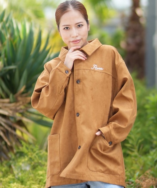 RVCA/ジャケット シンプル ワンポイント ロゴ DEVON SUEDE JACKET BF044-753 ルーカ レディース ムラサキスポーツ