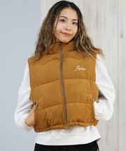 RVCA/ベスト スエード ロゴ DEVON SUEDET PUFFER VEST BF044-755 ルーカ レディース ムラサキスポーツ