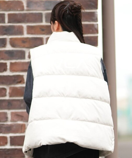RVCA/ベスト 軽量 バックプリント ロゴ RVCA PUFFER VEST BF044-756 ルーカ レディース ムラサキスポーツ