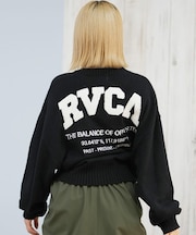 RVCA/ニット セーター バックプリント ロゴ ARCH RVCA MATCH CREW KNIT BF044-P65 ルーカ レディース ムラサキスポーツ