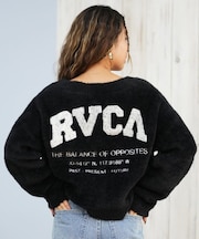RVCA/ニット セーター カーディガン バックプリント ロゴ BF044-P66 ルーカ レディース ムラサキスポーツ