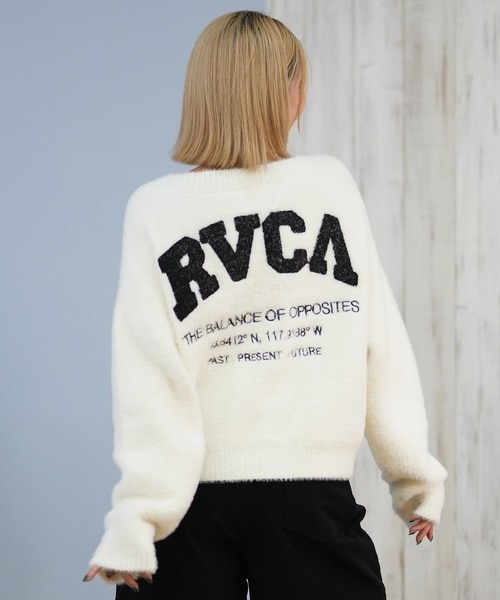 RVCA/ニット セーター カーディガン バックプリント ロゴ BF044-P66