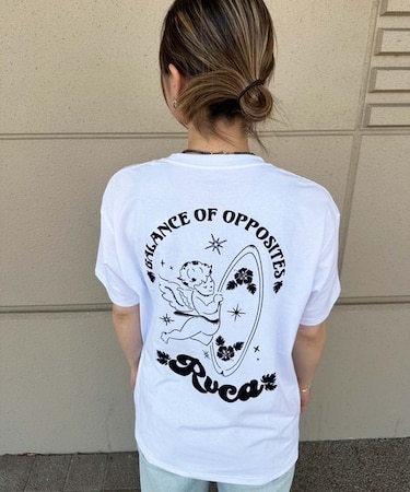 RVCA/半袖 Tシャツ バックプリント ロゴ BF04C-P23 ルーカ レディース ムラサキスポーツ