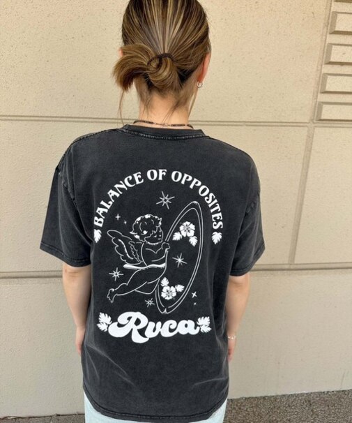 RVCA/半袖 Tシャツ バックプリント ロゴ BF04C-P23 ルーカ レディース ムラサキスポーツ