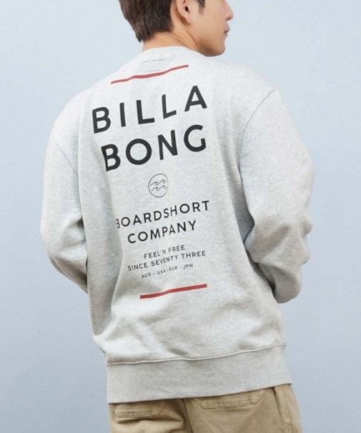 BILLABONG/長袖トレーナー スウェット クルーネック ロゴ バックプリント 裏毛 SUN BLOCK BF012-001 エレメント メンズ ムラサキスポーツ