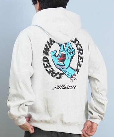 SANTACRUZ/長袖プルオーバー パーカー バックプリント ロゴ 裏起毛 502254302 サンタクルーズ メンズ ムラサキスポーツ