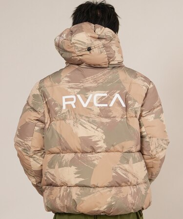 RVCA/ダウン ジャケット シンプル バックプリント 中綿 BF042-760 ルーカ メンズ ムラサキスポーツ