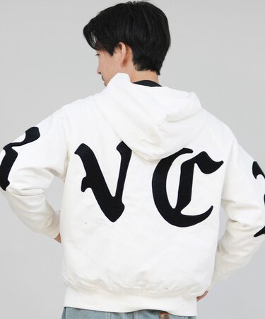 RVCA/ジャケット シンプル バックプリント ロゴ WOLDWIDE BK ARCH ZIPHD JK BF042-P75 ルーカ メンズ ムラサキスポーツ