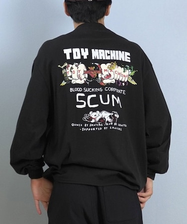 TOYMACHINE/長袖 Tシャツ ロンT バックプリント 袖プリント ロゴ オーバーサイズ MTMFFLT1 トイマシーン メンズ ムラサキスポーツ