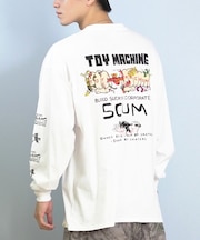 TOYMACHINE/長袖 Tシャツ ロンT バックプリント 袖プリント ロゴ オーバーサイズ MTMFFLT1 トイマシーン メンズ ムラサキスポーツ