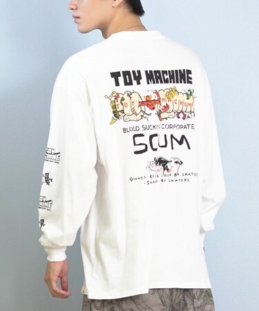 TOYMACHINE/長袖 Tシャツ ロンT バックプリント 袖プリント ロゴ オーバーサイズ MTMFFLT1 トイマシーン メンズ ムラサキスポーツ