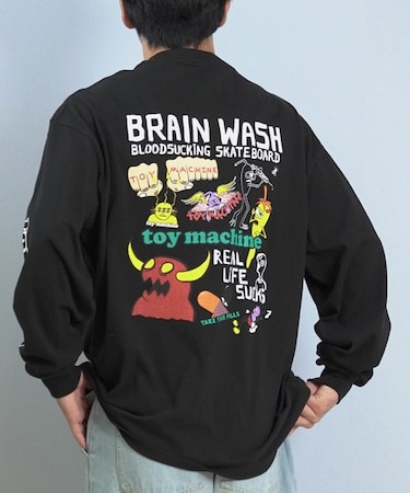 TOYMACHINE/長袖 Tシャツ ロンT バックプリント 袖プリント ロゴ オーバーサイズ MTMFFLT2 トイマシーン メンズ ムラサキスポーツ