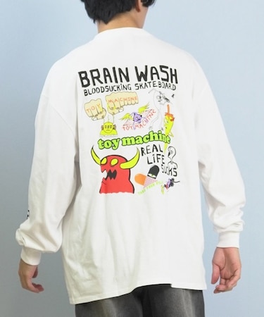 TOYMACHINE/長袖 Tシャツ ロンT バックプリント 袖プリント ロゴ オーバーサイズ MTMFFLT2 トイマシーン メンズ ムラサキスポーツ