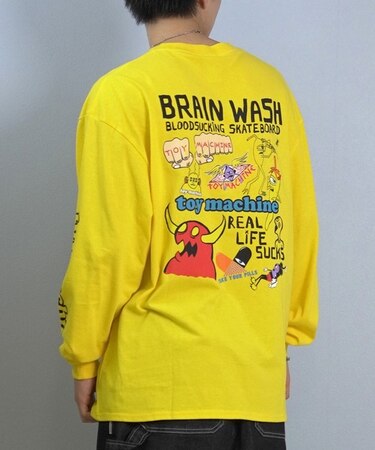 TOYMACHINE/長袖 Tシャツ ロンT バックプリント 袖プリント ロゴ オーバーサイズ MTMFFLT2 トイマシーン メンズ ムラサキスポーツ