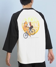 TOYMACHINE/七分 長袖 Tシャツ ロンT ラグラン バックプリント ロゴ オーバーサイズ MTMFFLT4 トイマシーン メンズ ムラサキスポーツ