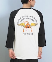 TOYMACHINE/七分 長袖 Tシャツ ロンT ラグラン バックプリント ロゴ オーバーサイズ MTMFFLT4 トイマシーン メンズ ムラサキスポーツ