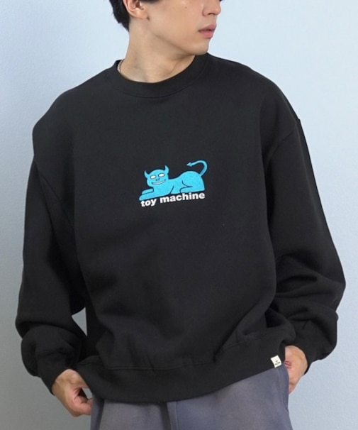 TOYMACHINE/長袖トレーナー スウェット クルーネック バックプリント 裏起毛 TM CAT SWEAT CREW MTMFFSW5 トイマシーン メンズ ムラサキスポーツ
