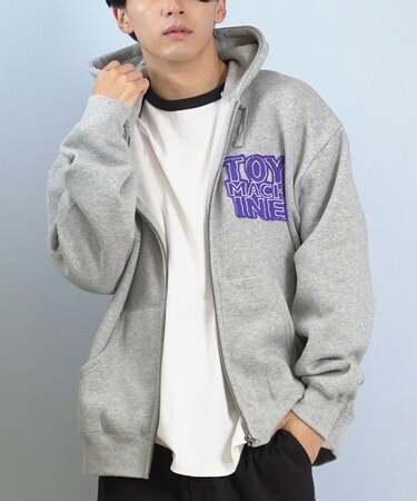 TOYMACHINE/ジップアップ パーカー スウェット フーディー バックプリント 裏起毛 BORED SECT SWT ZIP PK MTMFFSW7 トイマシーン メンズ ムラサキスポーツ