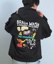 TOYMACHINE/プルオーバー パーカー スウェット フーディー バックプリント 裏起毛 BRAINWASH SWEAT PARKA MTMFFSW8 トイマシーン メンズ ムラサキスポーツ