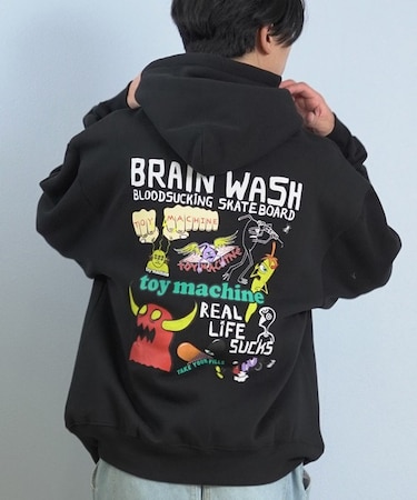 TOYMACHINE/プルオーバー パーカー スウェット フーディー バックプリント 裏起毛 BRAINWASH SWEAT PARKA MTMFFSW8 トイマシーン メンズ ムラサキスポーツ