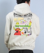 TOYMACHINE/プルオーバー パーカー スウェット フーディー バックプリント 裏起毛 BRAINWASH SWEAT PARKA MTMFFSW8 トイマシーン メンズ ムラサキスポーツ