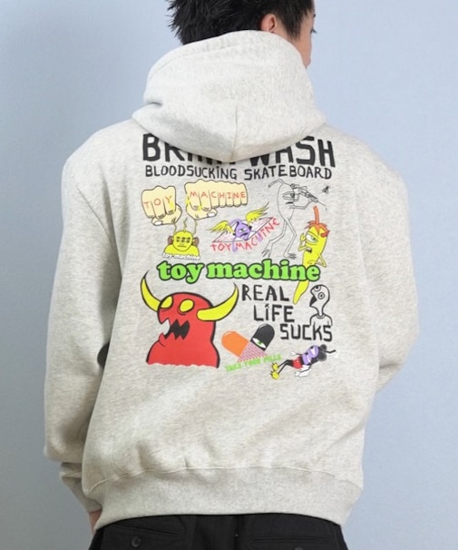 TOYMACHINE/プルオーバー パーカー スウェット フーディー バックプリント 裏起毛 BRAINWASH SWEAT PARKA MTMFFSW8 トイマシーン メンズ ムラサキスポーツ