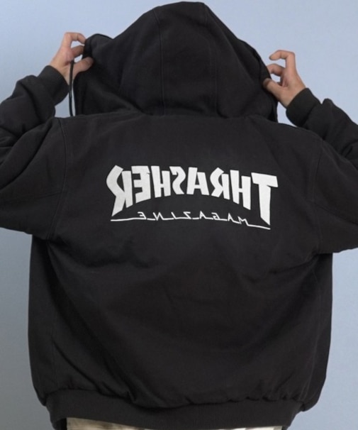 THRASHER/254TH1JK062 ブルゾン アウター バックプリント フルジップ  ジャケット スラッシャー メンズ ムラサキスポーツ