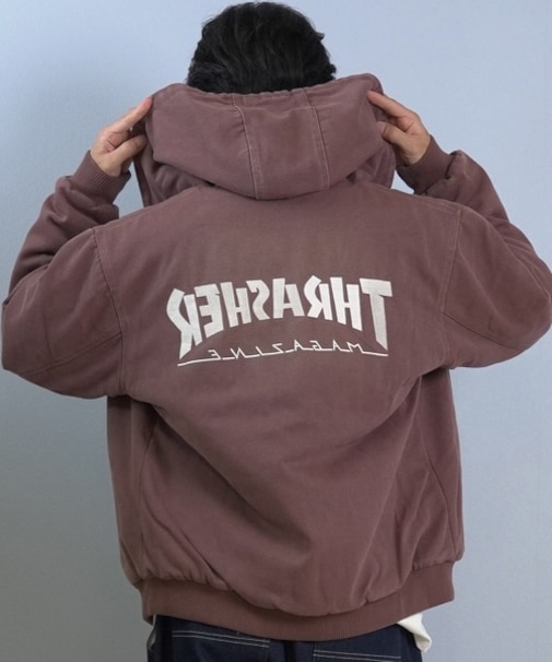 THRASHER/254TH1JK062 ブルゾン アウター バックプリント フルジップ  ジャケット スラッシャー メンズ ムラサキスポーツ