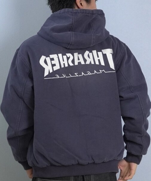 THRASHER/254TH1JK062 ブルゾン アウター バックプリント フルジップ  ジャケット スラッシャー メンズ ムラサキスポーツ