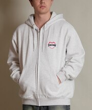 THRASHER/254TH1PK065 ジップアップ パーカー 刺繍 長袖 裏起毛 スウェット フーディー ロゴ ワンポイント スラッシャー メンズ ムラサキスポーツ