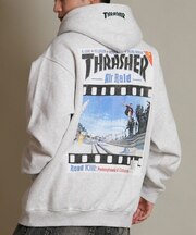 THRASHER/254TH1PK066 プルオーバー パーカー 長袖 裏起毛 スウェット フーディー バックプリント スラッシャー メンズ ムラサキスポーツ
