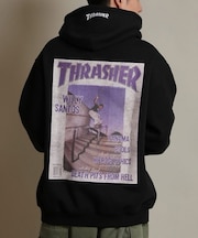 THRASHER/254TH1PK067 プルオーバー パーカー 長袖 裏起毛 スウェット フーディー バックプリント スラッシャー メンズ ムラサキスポーツ