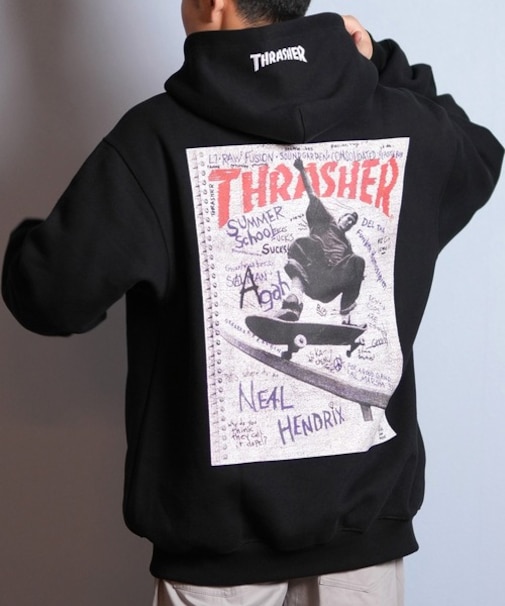 THRASHER/254TH1PK068 プルオーバー パーカー 長袖 裏起毛 スウェット フーディー バックプリント スラッシャー メンズ ムラサキスポーツ