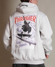 THRASHER/254TH1PK068 プルオーバー パーカー 長袖 裏起毛 スウェット フーディー バックプリント スラッシャー メンズ ムラサキスポーツ