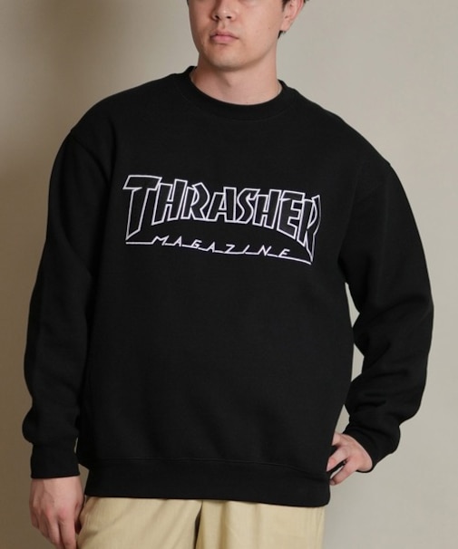 THRASHER/254TH1TR063 トレーナー スウェット メンズ クルーネック ロゴ 裏起毛 スラッシャー メンズ ムラサキスポーツ