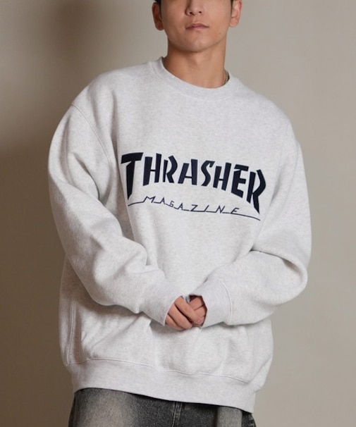 THRASHER/254TH1TR063 トレーナー スウェット メンズ クルーネック ロゴ 裏起毛 スラッシャー メンズ ムラサキスポーツ