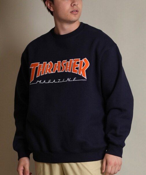THRASHER/254TH1TR063 トレーナー スウェット メンズ クルーネック ロゴ 裏起毛 スラッシャー メンズ ムラサキスポーツ