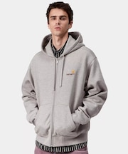 Carhartt WIP/I033063 HOODED A SCRIPT JACKET ジップパーカー 刺繍 長袖 裏起毛 カーハートダブリューアイピー メンズ ムラサキスポーツ