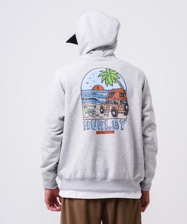 Hurley/SWEAT CHILL OUT CAMP HOODIE MCFF252093 裏毛 プルオーバー パーカー スウェット フーディー バックプリント ハーレー メンズ ムラサキスポーツ