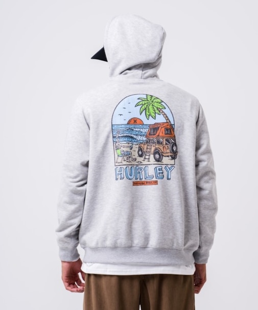 Hurley/SWEAT CHILL OUT CAMP HOODIE MCFF252093 裏毛 プルオーバー パーカー スウェット フーディー バックプリント ハーレー メンズ ムラサキスポーツ