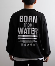 Hurley/SWEAT BORN FROM WATER CREW MCFL252014 裏毛 トレーナー スウェット クルーネック バックプリント ハーレー メンズ ムラサキスポーツ