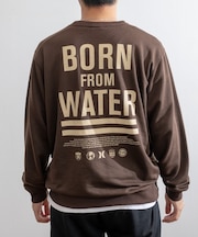 Hurley/SWEAT BORN FROM WATER CREW MCFL252014 裏毛 トレーナー スウェット クルーネック バックプリント ハーレー メンズ ムラサキスポーツ