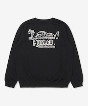 Hurley/SWEAT BIG WAVE CREW MCFL252092 裏毛 トレーナー スウェット クルーネック バックプリント ハーレー メンズ ムラサキスポーツ