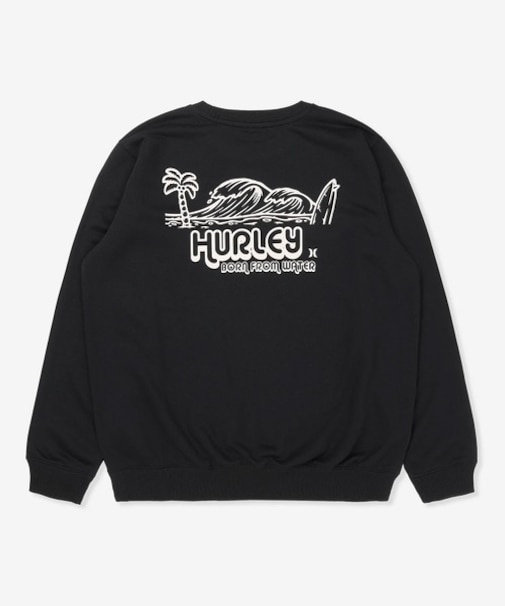 Hurley/SWEAT BIG WAVE CREW MCFL252092 裏毛 トレーナー スウェット クルーネック バックプリント ハーレー メンズ ムラサキスポーツ