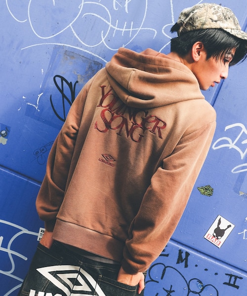 限定】UMBRO× Younger Song /コラボ ジップアップ パーカー 裏毛 MD27