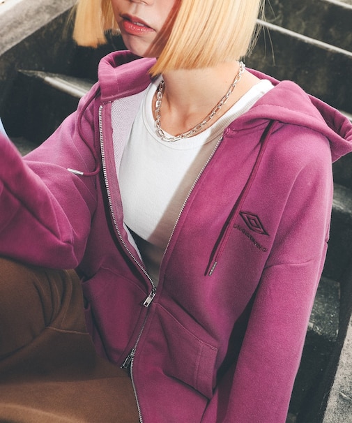 【限定】UMBRO× Younger Song /コラボ ジップアップ パーカー 裏毛 MD27-LHD03 アンブロ×ヤンガーソング メンズ レディース ユニセックス ムラサキスポーツ限定