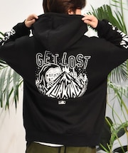 【限定】LURKING CLASS/裏起毛 ST24HUM01 ジップアップ パーカー スウェット フーディー バックプリント ラーキングクラス メンズ ムラサキスポーツ限定